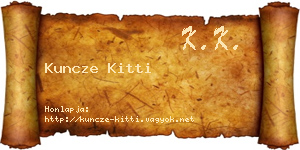 Kuncze Kitti névjegykártya
