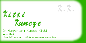 kitti kuncze business card